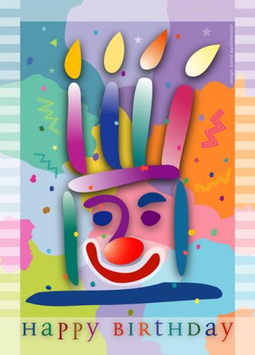 Cartoon: Bithday-Cake-Head-Postcard (medium) by constable tagged figure,postcard,birthday,face,head,color,smile,candle,red,nose,clown,wachtmeister,2008