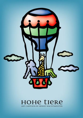 Cartoon: Hohe Tiere (medium) by constable tagged animal,humor,cartoon,fun,elephant,giraffe,crocodile,balloon,wachtmeister,2008