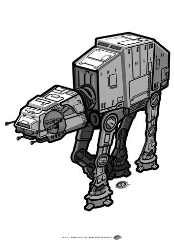 Cartoon: AT-Walker (medium) by elle62 tagged star,wars,at,walker,sci,fi