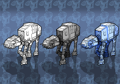 Cartoon: AT-Walker (medium) by elle62 tagged star,wars,at,walker,sci,fi