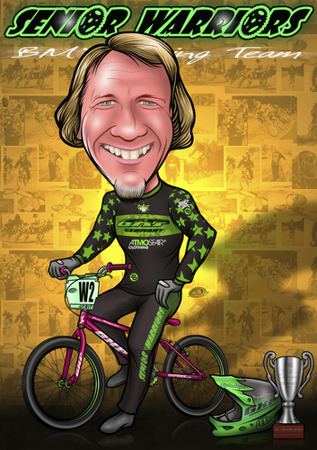 Cartoon: BMX for a living (medium) by elle62 tagged racing,sports,bmx