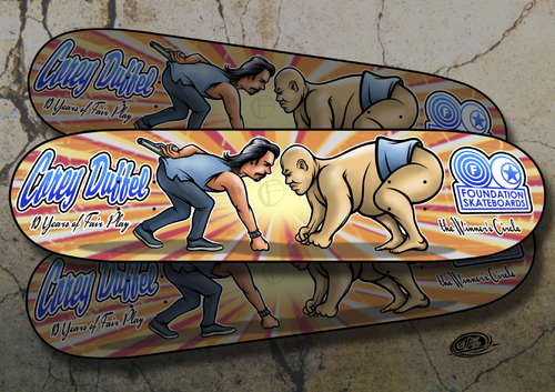 Cartoon: Corey Duffel Board-Design (medium) by elle62 tagged contest,design,skateboard