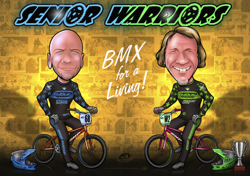 Cartoon: Senior Warriors Doublefeature (medium) by elle62 tagged racing,sports,bmx