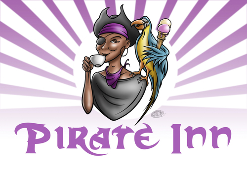Cartoon: the pirate inn cafe (medium) by elle62 tagged icecream,crepes,cafe,parrots,pirates