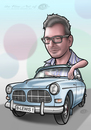 Cartoon: Cruising my Volvo (small) by elle62 tagged cruising,oldtimer