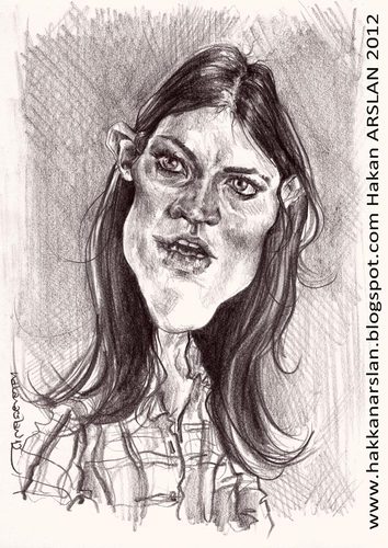 Cartoon: Debra MORGAN (medium) by hakanarslan tagged dexter,debra,morgan,hakanarslan,karikatür,portre,caricature