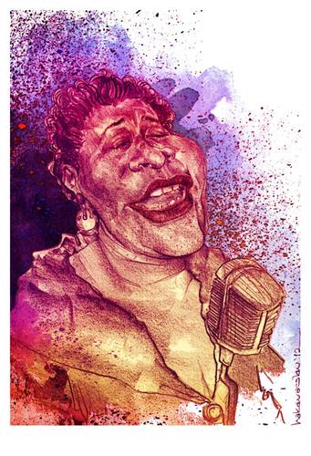 Cartoon: Ella Fitzgerald (medium) by hakanarslan tagged ella,fitzgerald