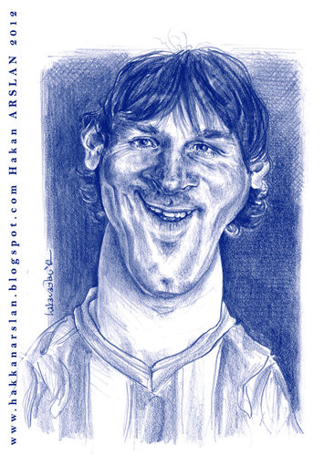 Cartoon: Leo Messi (medium) by hakanarslan tagged football,soccer,argentina,hakanarslan,caricature,barcelona,mesii