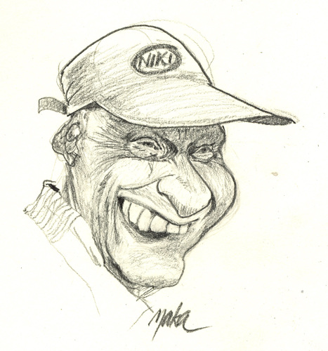 Cartoon: niki lauda laughing? (medium) by kama tagged niki,lauda,laughing