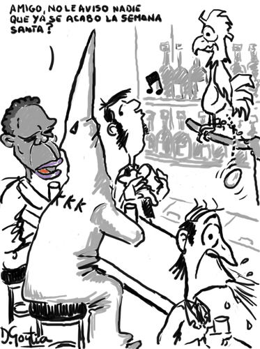 Cartoon: semana santa (medium) by David Goytia tagged racismo,semana,santa,equivoco