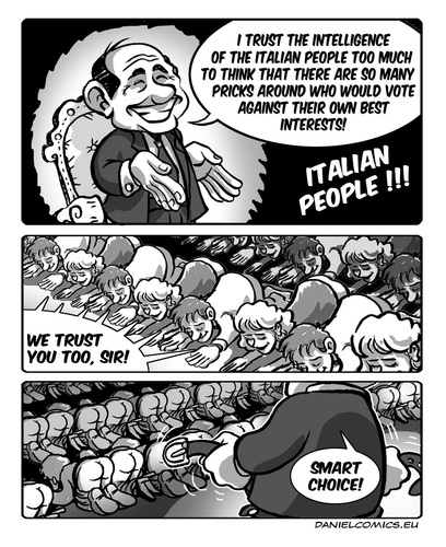 Cartoon: Trust me (medium) by DanLucifer tagged italy,politics,berlusconi