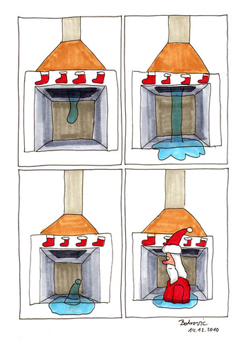 Cartoon: W-1000 (medium) by Blogrovic tagged adventskalender,terminator,1000,kamin,weihnachtsmann,santa,chimney