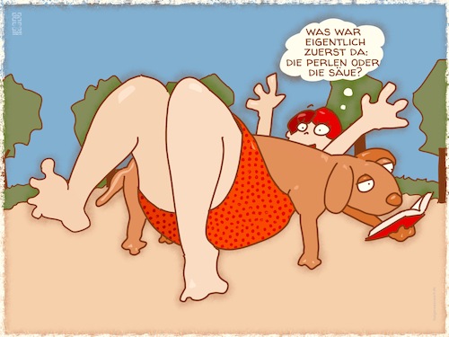 Cartoon: Deutsch-Kurzhaar-Limbo (medium) by hollers tagged limbo,dog,hund,deutsch,kurzhaar,perlen,säue,limbo,dog,hund,deutsch,kurzhaar,perlen,säue
