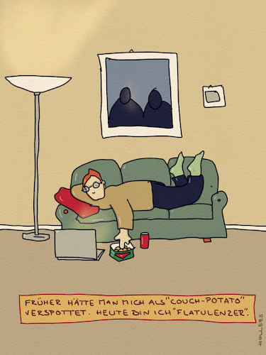 Cartoon: Flatulenzer (medium) by hollers tagged couchpotato,sofa,influenzer,laptop,stream,flatulenz,abhängen,beruf,berufsbezeichnung,couchpotato,sofa,influenzer,laptop,stream,flatulenz,abhängen,beruf,berufsbezeichnung