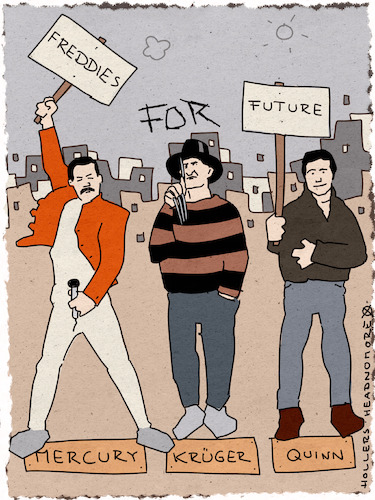 Cartoon: Freddies (medium) by hollers tagged freddy,mercury,krueger,quinn,fridays,for,future,queen,elmstreet,schlager,musik,film,horror,klima,klimaschutz,horrormusik,freddy,mercury,krueger,quinn,fridays,for,future,queen,elmstreet,schlager,musik,film,horror,klima,klimaschutz,horrormusik