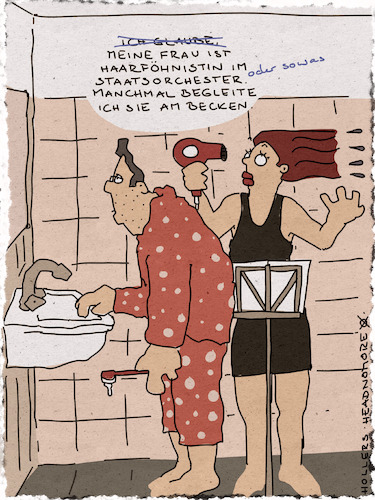 Cartoon: Haare (medium) by hollers tagged föhn,harfe,harfenistin,becken,paar,bad,haarföhn,musik,frau,mann,ehe,begleitung,föhn,harfe,harfenistin,becken,paar,bad,haarföhn,musik,frau,mann,ehe,begleitung