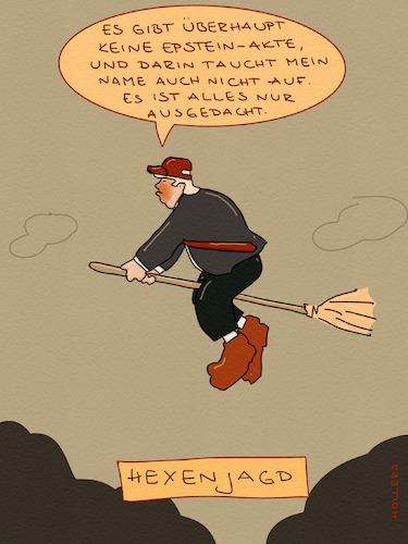 Cartoon: Hexenjagd (medium) by hollers tagged trump,epstein,akte,hexenjagd,verbrechen,missbrauch,akten,trump,epstein,akte,hexenjagd,verbrechen,missbrauch,akten
