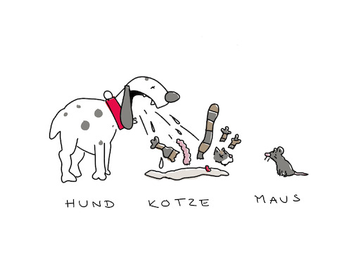 Hund Kotze Maus