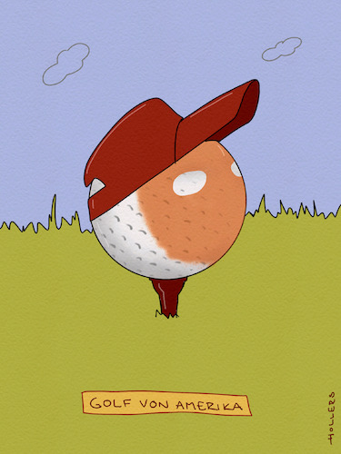 Cartoon: MAGA (medium) by hollers tagged golf,gulf,of,america,mexico,usa,democracy,sports,trump,golf,gulf,of,america,mexico,usa,democracy,sports,trump