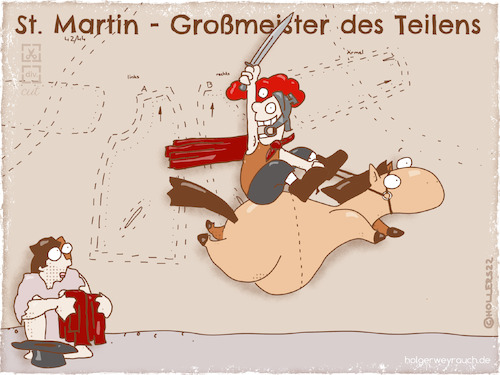 Cartoon: Math 2022 St. Martin (medium) by hollers tagged sankt,martin,mathe,teilen,math2022,division,mathematik,sankt,martin,mathe,teilen,math,2022,division,mathematik