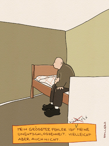Cartoon: Oder fleicht doch? (medium) by hollers tagged unentschlossenheit,fehler,selbstoptimierung,psyche,psychologie,entscheidungsfindung,unentschlossenheit,fehler,selbstoptimierung,psyche,psychologie,entscheidungsfindung