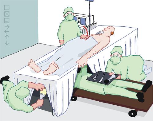 Cartoon: Proktoplastik (medium) by hollers tagged stoma,künstlicher,darmausgang,op,ärzte,medizin,proktoplastik,medizin,ärzte,op,darmausgang,künstlicher,stoma,krankenhaus,operation,patient,arzt