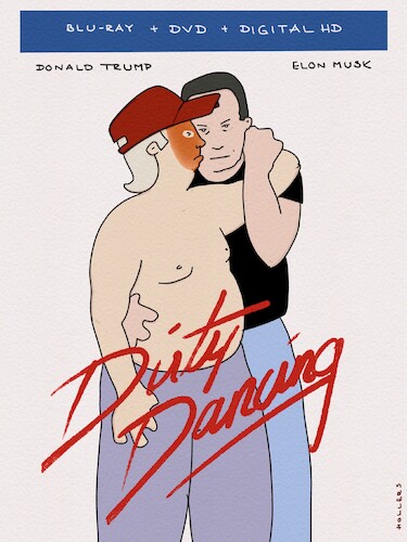 Cartoon: Schlammschlacht (medium) by hollers tagged dirty,dancing,trump,musk,streit,demokratie,parteien,schlammschlacht,dirty,dancing,trump,musk,streit,demokratie,parteien,schlammschlacht