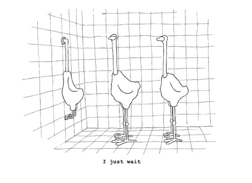 Cartoon: Wait (medium) by hollers tagged queue,schlange,rumstehen,blöd,gewohnheit,warten,watch,birds,vögel,urinal,wait,rumstehen,gewohnheit,warten,vögel,wc,pinkeln,toilette,tiere