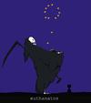 Cartoon: EU-Thanatos (small) by hollers tagged thanatos,tod,eu,euthanatos,euro,europa,krise,hollers,sterntaler,starmoney,flag,flagge