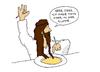 Cartoon: Haar in der Suppe (small) by hollers tagged hair soup jesus haar suppe