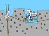 Cartoon: ohne titel (small) by hollers tagged kuh,schwein,fahrrad,stelzen,seiltanz