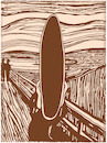 Cartoon: Schrei lauter! (small) by hollers tagged schrei,lauter,munch,krisen,krieg,umwelt,inflation,pandemie,ökologie,ökonomie