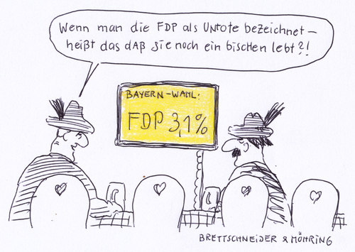 Cartoon: ade fdp (medium) by brettschneider und möhring tagged bayernwahl,fdp,cartoon,karikatur,brettschneider,und,möhring