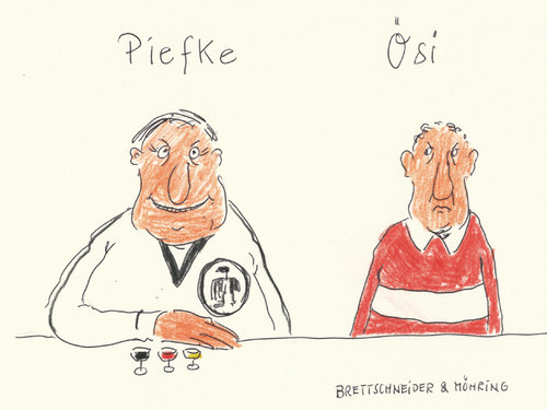 Cartoon: drei null (medium) by brettschneider und möhring tagged deutscland,österreich,länderspiel,wmquali,piefke,fußball,nationalmannschaft,catoon,karikatur,brettschneider,und,möhring