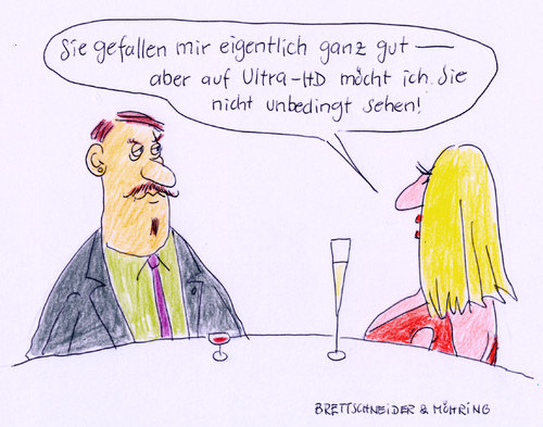 Cartoon: Ultra HD (medium) by brettschneider und möhring tagged hd,ultra,hochauflöung,bild,tv,date,cartoon,karikatur,brettschneider,und,möhring