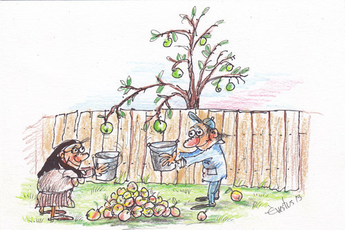 Cartoon: Neighbours (medium) by Erki Evestus tagged neighbours