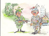 Cartoon: protective clothing (small) by Erki Evestus tagged army,clothing