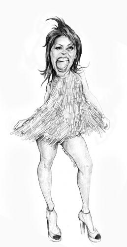 Cartoon: alejandra guzman (medium) by salnavarro tagged caricature,pencil,music