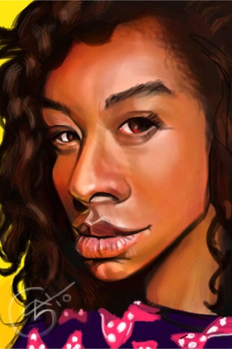 Cartoon: Corinne Bailey Rae (medium) by salnavarro tagged caricature,finger,painted,ipod,touch