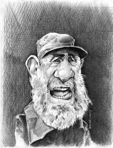 Cartoon: fidel castro (medium) by salnavarro tagged caricature,politics,pencil