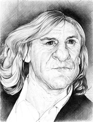 Cartoon: Gerard Depardieu (medium) by salnavarro tagged caricature,pencil,gerard,depardieu