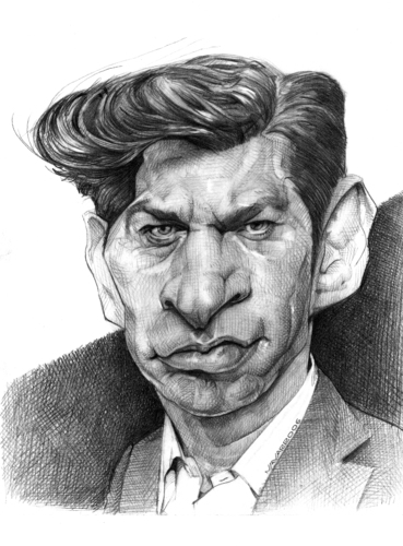 Cartoon: Harry Conick Jr. (medium) by salnavarro tagged caricature,pencil,crosshatching,musician,conick