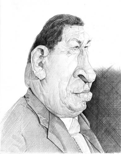 Cartoon: hugo chavez (medium) by salnavarro tagged caricature,pencil,politics