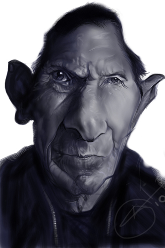 Cartoon: Leonard Nimoy (medium) by salnavarro tagged caricature,digital,fingerpainted,ipod,touch