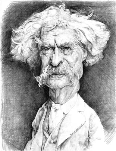 Cartoon: Mark Twain (medium) by salnavarro tagged caricature,pencil,literature,icon,mark,twain