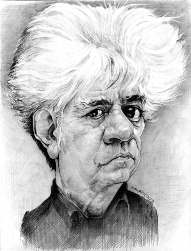 Cartoon: pedro almodovar (medium) by salnavarro tagged caricature,pencil,hollywood,star