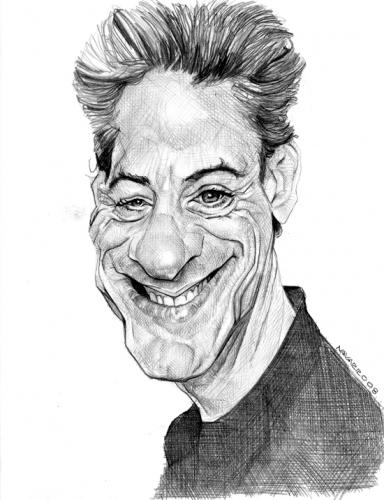 Cartoon: robert downey jr. (medium) by salnavarro tagged caricature,pencil