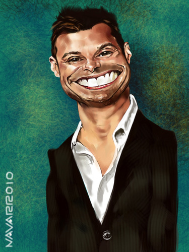 Cartoon: Ryan Seacrest (medium) by salnavarro tagged fingerpainted,caricature,ipad,seacrest,american,idol