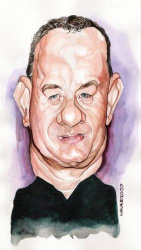 Cartoon: tom hanks (medium) by salnavarro tagged caricature,pencil