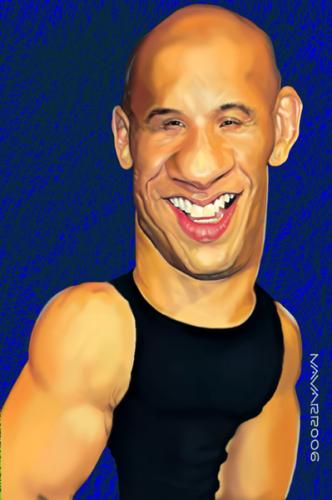 Cartoon: vin diesel (medium) by salnavarro tagged caricature,digital,hollywood,star